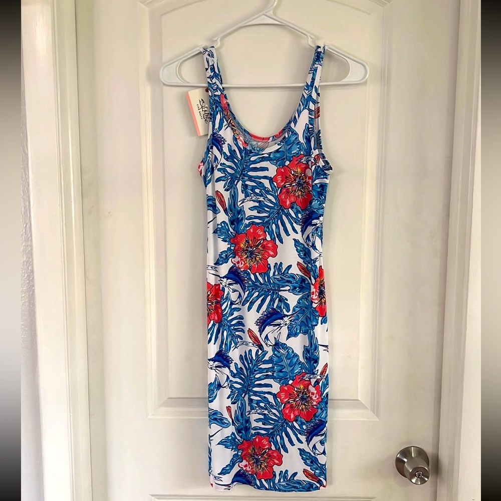 ❤️ Salt Life Tropical Floral Mini Dress - Blue and Red